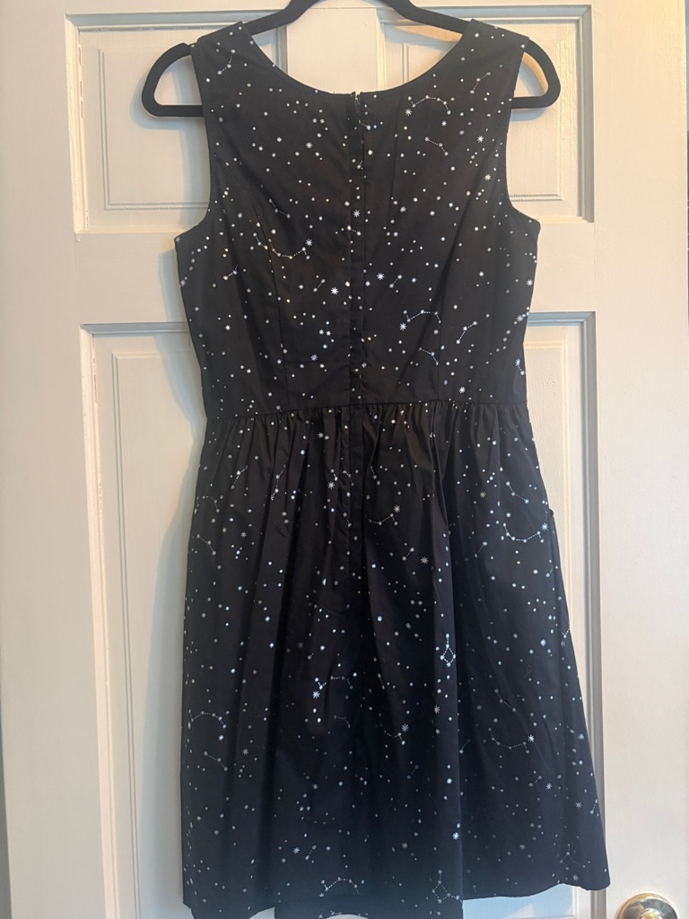 ModCloth Black and Silver Star Constellation Fit-and-Flare Midi Dress - Picture 5 of 8